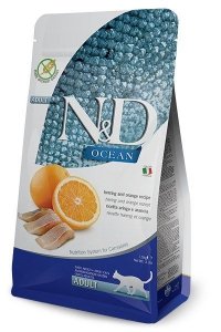 FARMINA N&D OCEAN CAT HERRING AND ORANGE ADULT - sucha karma dla kota - 1,5kg