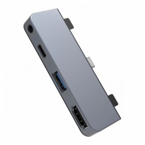 Stacja dokująca Hyper 4-in-1 USB-C HUB, 4K HDMI, USB-C, USB-A, AudioJack Szara
