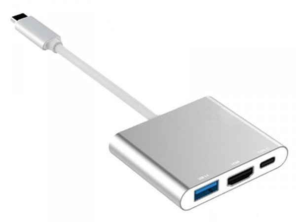 Przejściówka USB-C do HDMI + USB 3.0 HUB + USB-C Power do APPLE MacBook 12