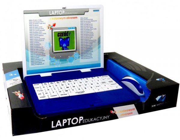 Laptop edukacyjny 53 programów z kolorowym wyświetlaczem w opakowaniu