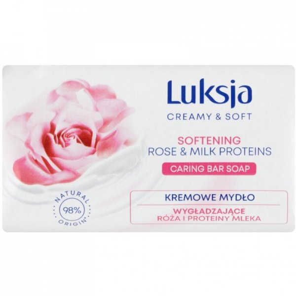 Mydło w kostce LUKSJA 90g o zapachu Róża i Proteiny mleka