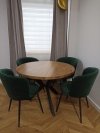 Stół dębowy okragły lity nogi metalowe typu Loft  