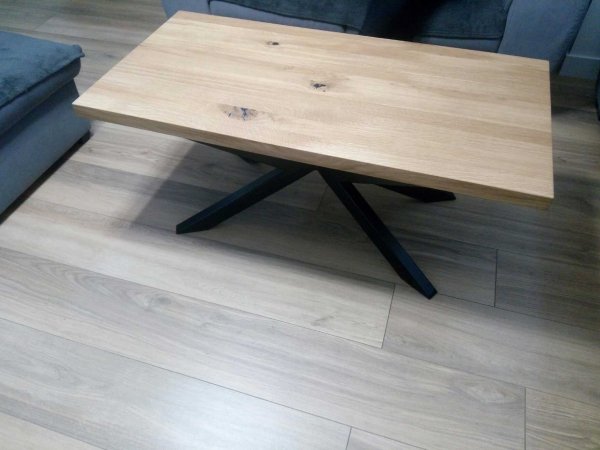 Stół dębowy  lity nogi metalowe  40x900x2000mm