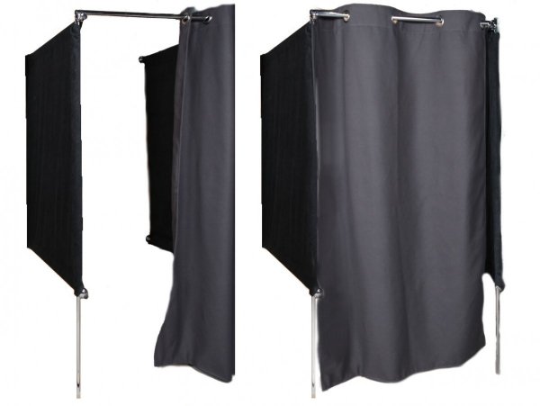 Dressing room, center with curtains 200 cm x 100 cm x 100 cm, Chrome
