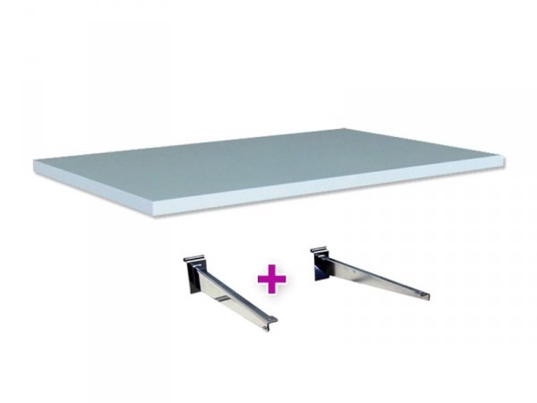 Shelf with hooks for shop panel - 90 x 30 cm