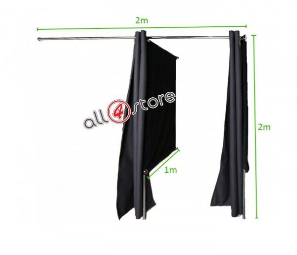 Dressing room, center and corner 200 cm x 200 cm x 100 cm, Chrome