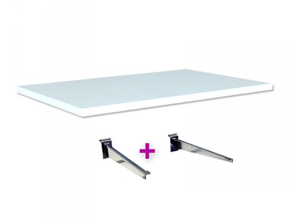 Shelf with hooks for shop panel - 60 x 30 cm