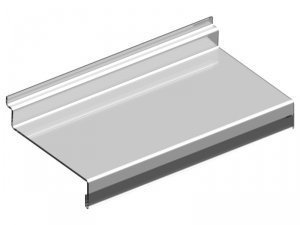 Plexi shelf for shoes with pricemarklist in front - 25 cm x 10 cm