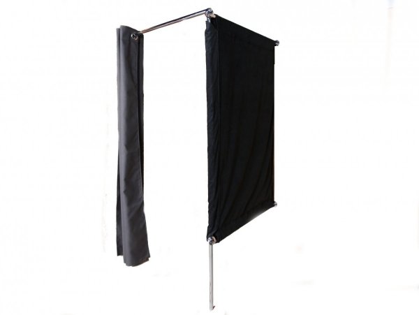 Dressing room, corner with curtains 200 cm x 100 cm x 100 cm, Chrome