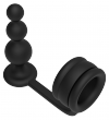 Dream Toys RAMROD COCKRING WITH BEADED ANAL PLUG - pierścień z korkiem analnym (czarny)