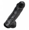 King Cock duże czarne dildo - 11'' Cock with Balls sztuczny penis (czarny)