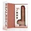 Vibrating Regular Straight Cock with Balls - 7 / 18 cm - Tan