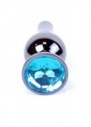 Plug-Jewellery Dark Silver BUTT PLUG- Light Blue