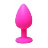 Pink large butt plug with white crystal