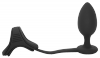 Dream Toys RAMROD COCKSTRAP WITH ANAL PLUG - pierścień z korkiem analnym (czarny)