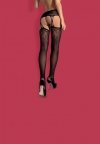 Obsessive Garter stockings S206 czarne  S/M/L