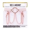 Sportsheets S&M Peaches ‘n CreaMe Collar with Nipple Clamps - uprząż  (kremowy)