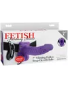 Fetish Fantasy Series  7 Vibrating Hollow Strap-On with Balls Purple (fioletowy)