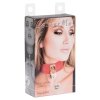 Kinky Diva obróżka z kłódką Heart Lock & Key Collar Burgundy/Gold