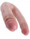King Cock podwójne dildo - U-Shaped Large Double Trouble sztuczny penis (cielisty)