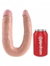 King Cock podwójne dildo - U-Shaped Large Double Trouble sztuczny penis (cielisty)