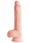 King Cock Dildo  Triple Density Fat with Balls 10 cali sztuczny penis (cielisty)
