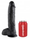 King Cock duże czarne dildo - 10'' Cock with Balls sztuczny penis (czarny)