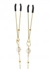 Taboom Tweezers Pearl & Deluxe Chain - zaciskane klamerki na sutki (złoty)