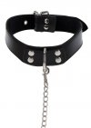 Obroża z ekoskóry ze smyczą Taboom Elegant Collar and Chain Leash Black