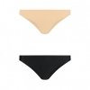 Bye Bra Invisible Brazilian Nude + Black XL - majtki brazyliany niewidoczne (czarne+ cieliste) 