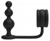 Dream Toys RAMROD COCKRING WITH BEADED ANAL PLUG - pierścień z korkiem analnym (czarny)