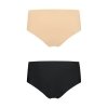 Bye Bra Invisible High Brief Nude + Black L - majtki modelujące (cieliste+ czarne)