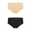 Bye Bra Invisible High Brief Nude + Black L - majtki modelujące (cieliste+ czarne)