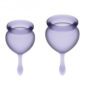 Satisfyer Feel Good Menstrual Cup Set Lila - zestaw kubeczków menstruacyjnych 2 szt. (liliowy)