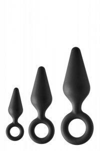 Dream Toys FANTASSTIC ANAL TRAINING KIT RING PLUG - zestaw korków analnych (czarny)