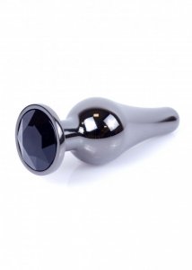 Plug-Jewellery Dark Silver BUTT PLUG- Black