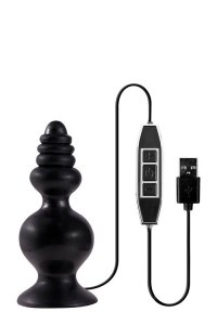 Dream Toys Menzstuff Spindle 10Function Butt Plug - wibrujący korek analny (czarny)