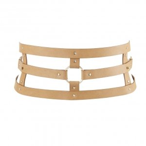 Bijoux Indiscrets MAZE Wide Belt - pas skóropodobny (brązowy)