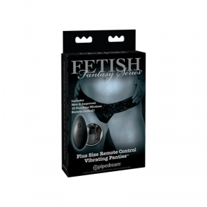 Fetish Fantasy Series Limited Edition Remote Control Vibrating Panties Plus Size - gigantyczne pantalony plus size (czarny)