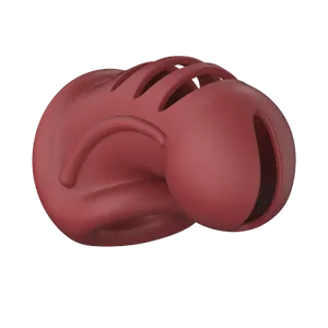 ManCage Model 28 Ultra Soft Silicone Chastity Cage Red (czerwony)