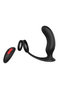 Dream Toys Cheeky Love Remote P-Pleaser Black - masażer prostaty z pierścieniem erekcyjnym (czarny)