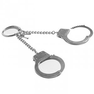 Sportsheets - Sex & Mischief Ring Metal Handcuffs - kajdanki  (srebrny)