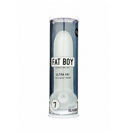 Perfect Fit Fat Boy Original Ultra Fat Clear 7'' - nakładka na penisa (szary)