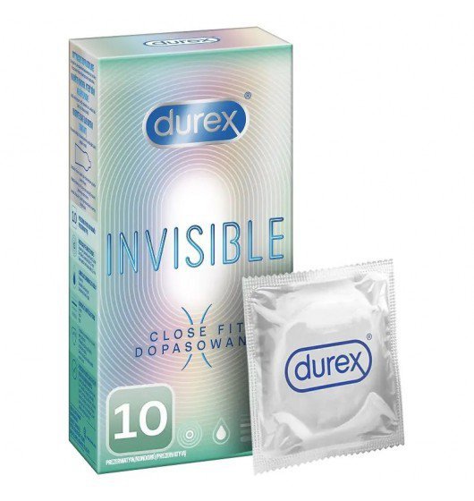 Durex Invisible Close Fit - dopasowane prezerwatywy 10 szt.