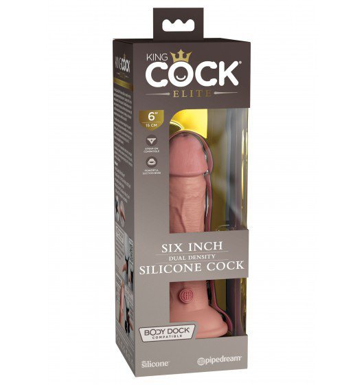 King Cock 6'' Inch dildo Dual Density Silicone Cock Light - sztuczny penis (cielisty)