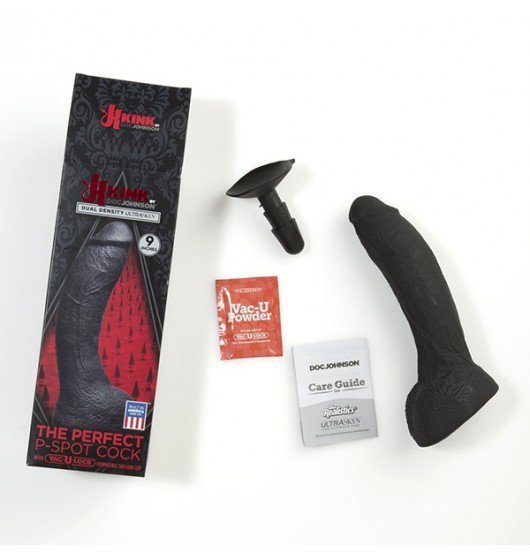 Kink by Doc Johnson czarne dildo analne - The Perfect P-Spot Cock With Removable Vac-U-Lock™ Suction Cup sztuczny penis (czarny)