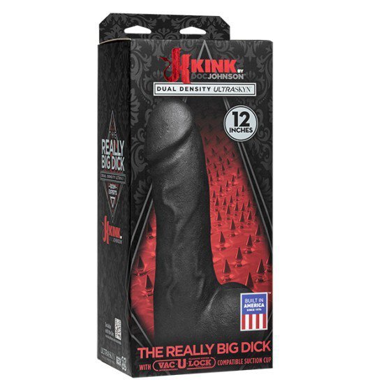Kink by Doc Johnson czarne dildo analne The Really Big Dick With XL Removable Vac-U-Lock™ Suction Cup sztuczny penis (czarny)