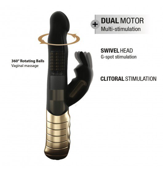 MARC DORCEL Baby Rabbit 2.0 - Wibrator Króliczek (czarno-złoty)