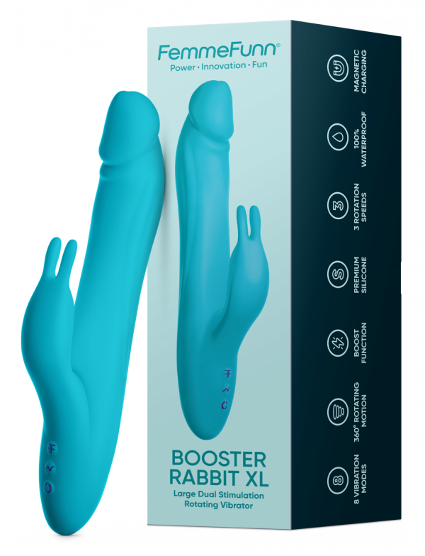 FemmeFun Booster Rabbit XL Turquoise - wibrator króliczek (niebieski)