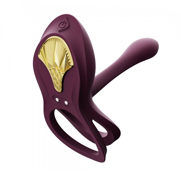Zalo Bayek Wearable Massager Velvet Purple- wibrujący pierścień na penisa (fioletowy)